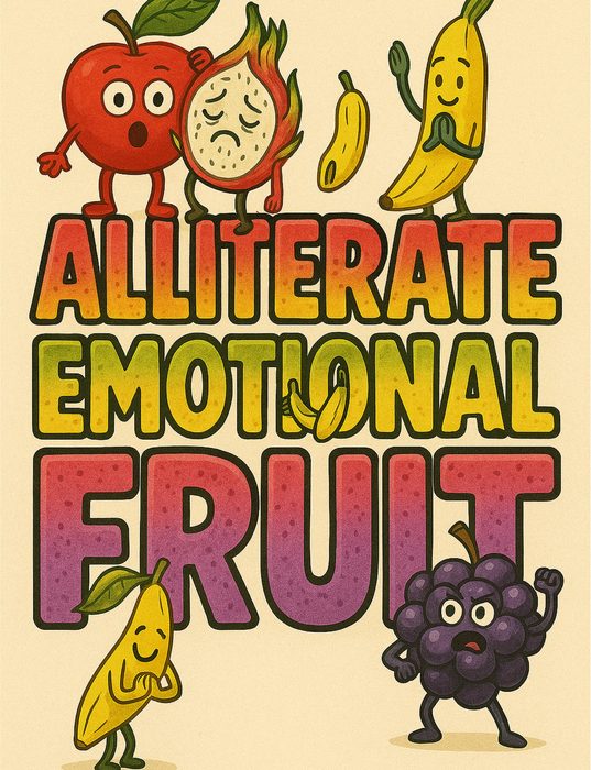 Sample page from Alphabetical Alliterate Emotional Fruit